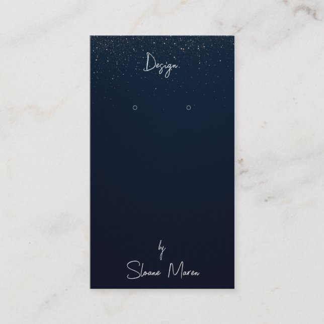 Mitternachtsschimmer-Schmuckkarton Ohrring Visitenkarte (Vorderseite)