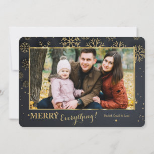 Mitternachtsschneeflocken Foto Holiday Card Einladung