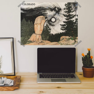 Mitternachtsschneesturm Colorado Poster