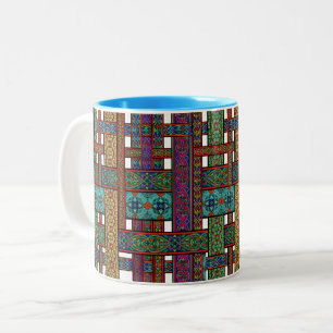 Mitternachtssonne-Buntglas-Tasse Zweifarbige Tasse