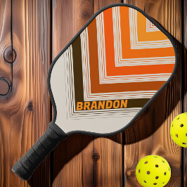 Mitternachtssonne Nostalgische Vintage Zickzack Fa Pickleball Schläger