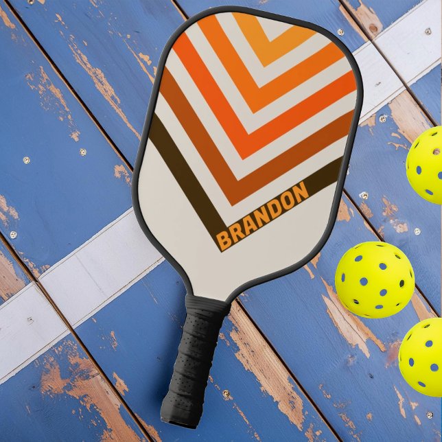 Mitternachtssonne Nostalgischer Vintager Zickzack  Pickleball Schläger (Von Creator hochgeladen)
