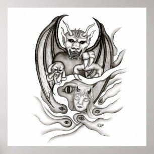 Mitternachtstraum - Träume im Tattoo-Stil Poster