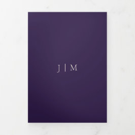 Mitternachtsviolette minimalistische elegante Hoch Dreifach Gefaltete Karte