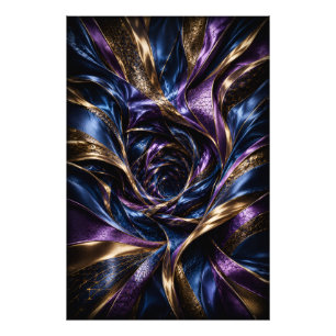 Mitternachtsvioletter Luxus-3D-Abstrakt-Vortex-Pos Fotodruck