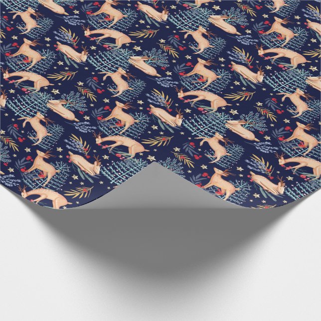 Mitternachtswaldwaldren-u. -Weihnachtsbaum Geschenkpapier (Ecke)
