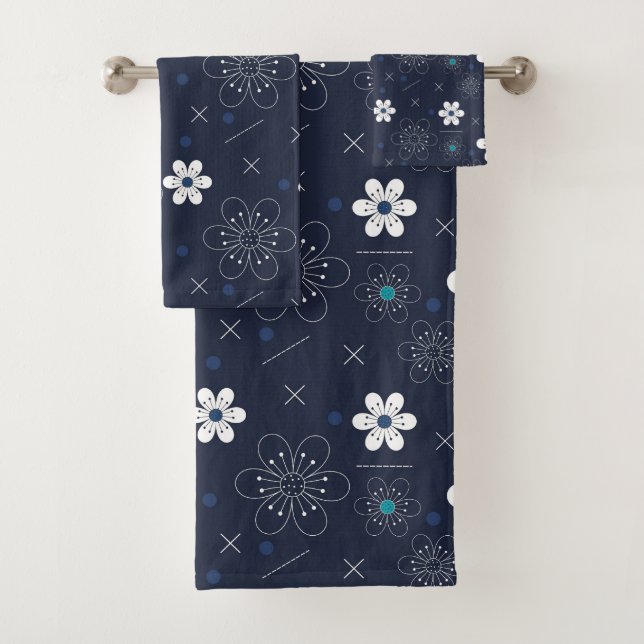 Mitternachtswinters Blume Badetuch Set (Insitu)