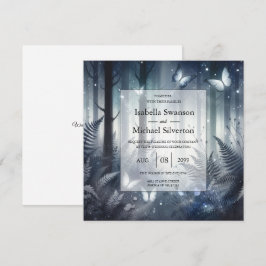 Mitternachtszauberei und Mondlicht-Wings-Hochzeit Einladung