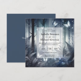 Mitternachtszauberei und Mondlicht-Wings-Hochzeit Einladung