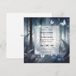 Mitternachtszauberei und Mondlicht-Wings-Hochzeit Einladung