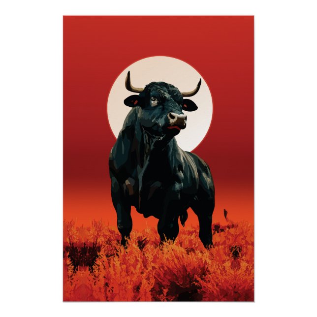 Mitternachtszorn - Majestic Black Bull Under Crims Poster (Vorderseite)