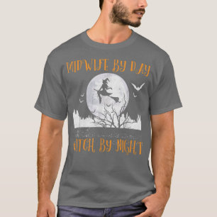 Mitternfrau am Tag Hexe an Nacht FrauenHalloween T-Shirt