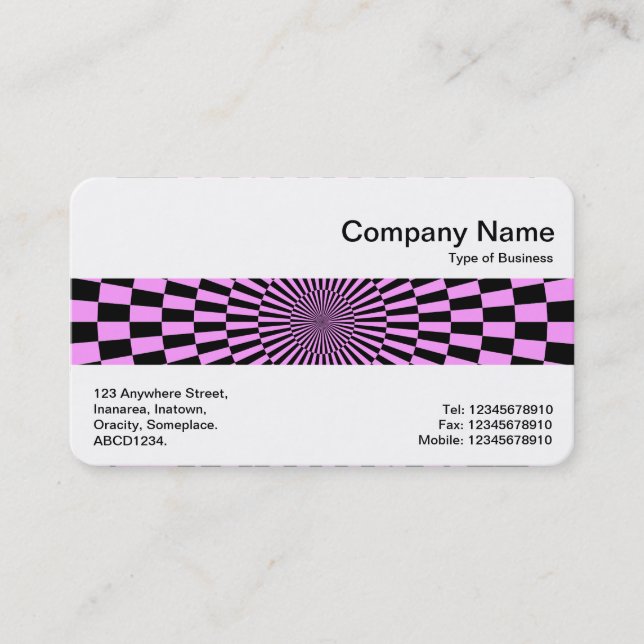 Mittlere Band - Op Art Leichte Violette und Schwar Visitenkarte (Vorderseite)