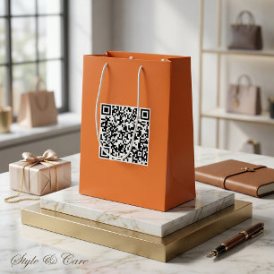 Mittlere benutzerdefinierte Tasche mit QR-Code zur Geschenktüte