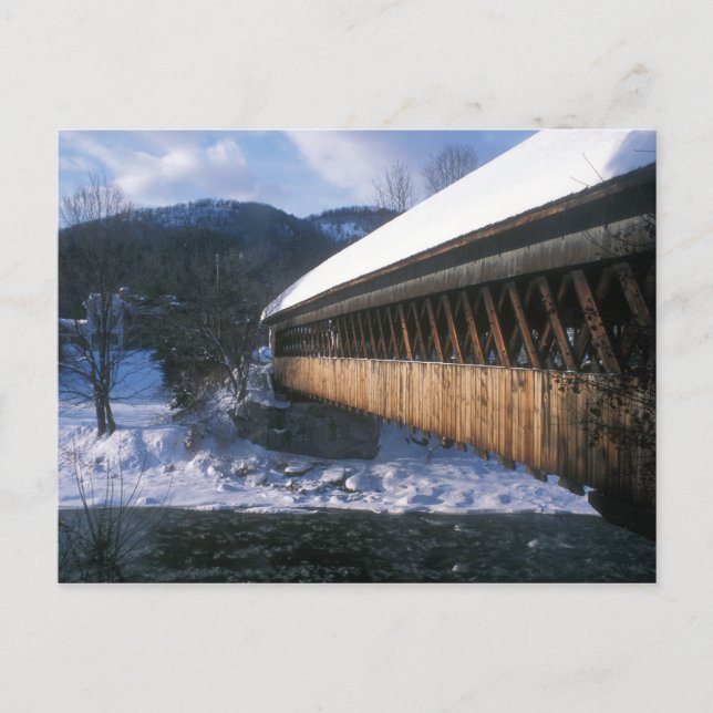 Mittlere Brücke Woodstock im Winter Postkarte (Vorderseite)