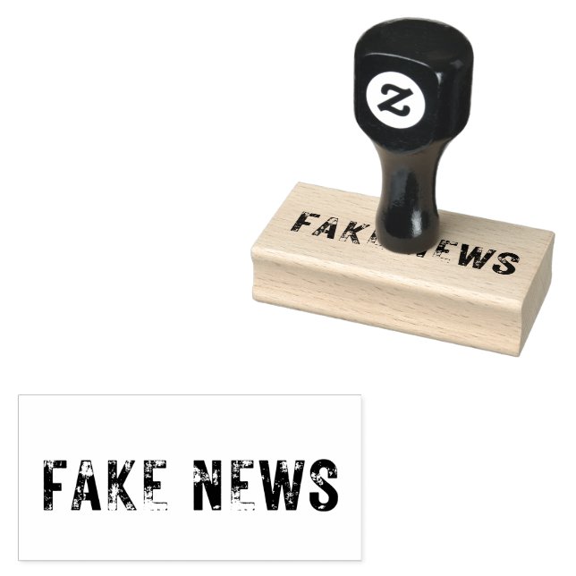 MITTLERE FAKE NEWS Gummi-Briefmarke Gummistempel (Stempel)