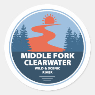 Mittlere Gabel Clearwater Wild und Landschaftliche Runder Aufkleber