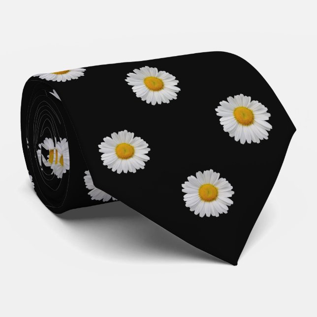 Mittlere Gänseblümchen-Polka-Punkt-Krawatte Krawatte (Gerollt)