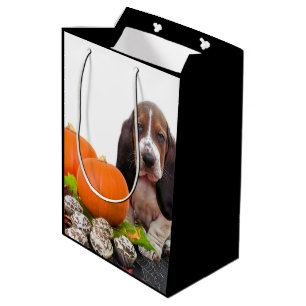 Mittlere Geschenk-Tasche Halloweens Basset Hound Geschenktüte