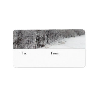 Mittlere Geschenkmarken aus Snowy Woods Adressaufkleber