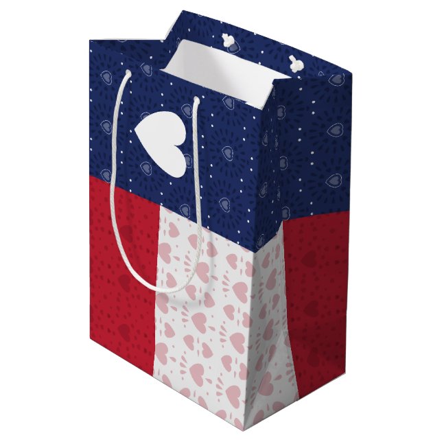 Mittlere Geschenktasche mit Gemusterter texanische Mittlere Geschenktüte (Rückseite Schrägansicht)
