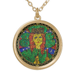 Mittlere Goldtone Halskette St. Dymphna
