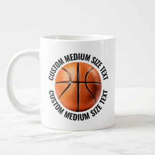 Mittlere Größe Personalisierter Text Basketball in Jumbo-Tasse