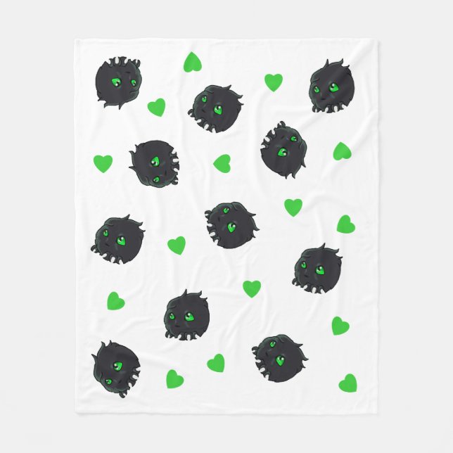 Mittlere grüne mit Augen Monster-Fleece-Decke Fleecedecke (Vorderseite)