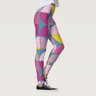 mittlere Jahrhundert milde psychedelische lila ros Leggings