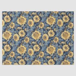 Mittlere Jugendstil-Sonnenblumen - 10lb, 17"x23" Seidenpapier