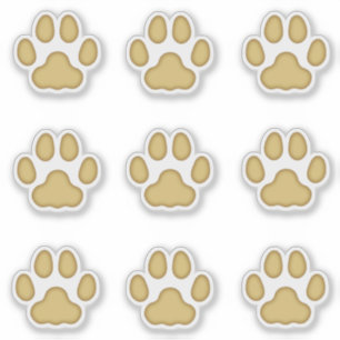 Mittlere Katzenpfotenabdrücke Beige Tierfährten Au Aufkleber