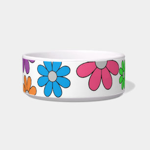 Mittlere Keramik Pet Bowl - Crazy Daisies! Napf