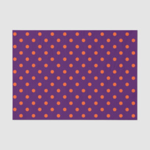 Mittlere Lila u. Kürbis-orange Polka-Punkte Seidenpapier