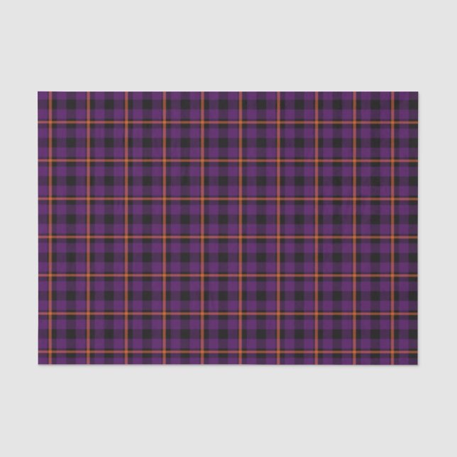 Mittlere Lila und orangefarbene Tartan 02 Seidenpapier (Vorderseite)