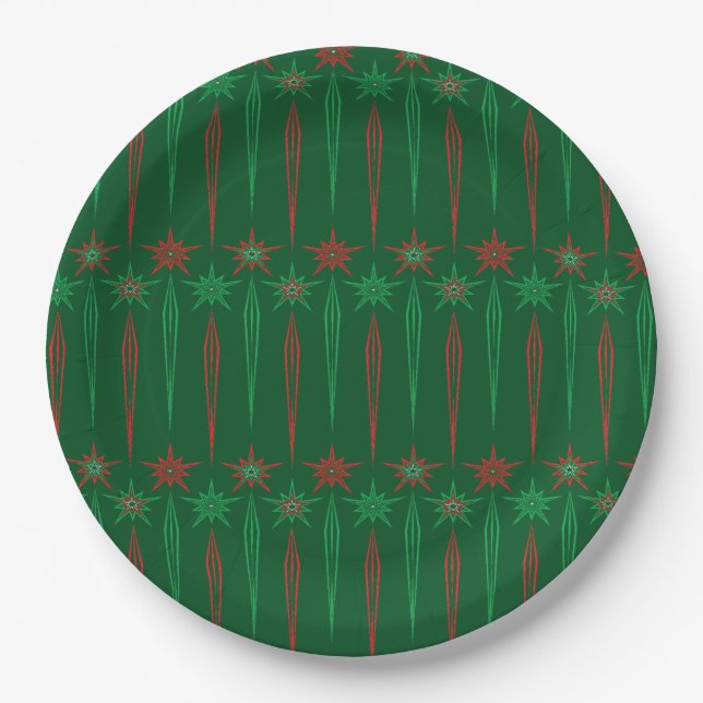 Mittlere Mod Icicles Green 9" Paper Plate Pappteller (Vorderseite)