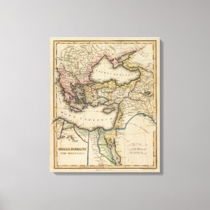 Mittlere Osten-Atlas-Karte 2 Leinwanddruck