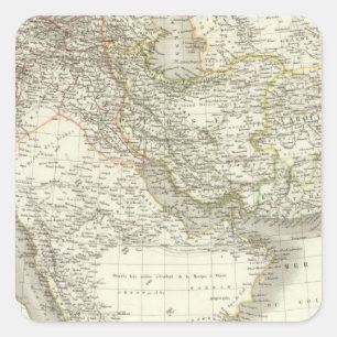 Mittlere Osten-Atlas-Karte 2 Quadratischer Aufkleber