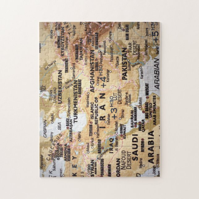 Mittlere Osten-Karten-Puzzlespiel (Vertikal)