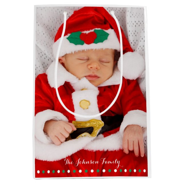 Mittlere Personalisierte Weihnachtsgeschenktaschen Geschenktüte (Vorderseite)