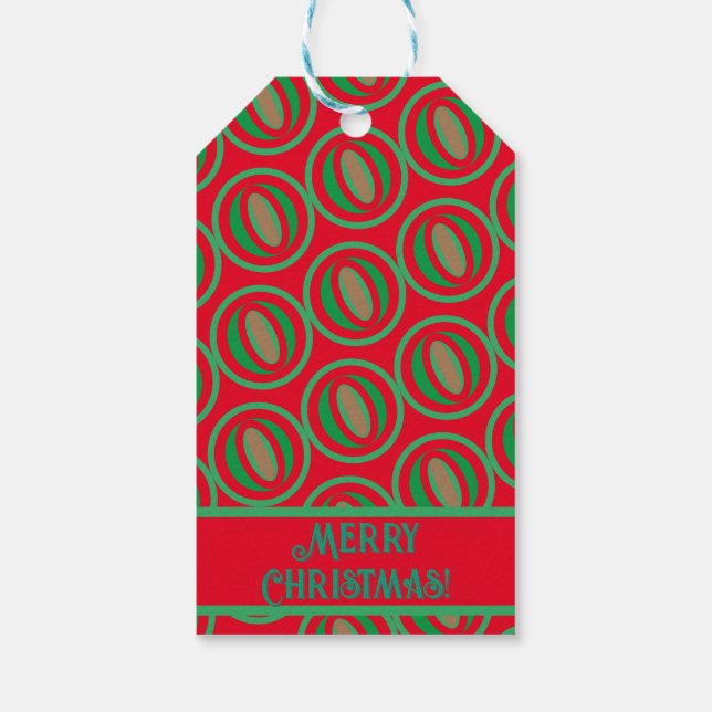 Mittlere rot/grüne Geschenktasche Geschenkanhänger (Rückseite)