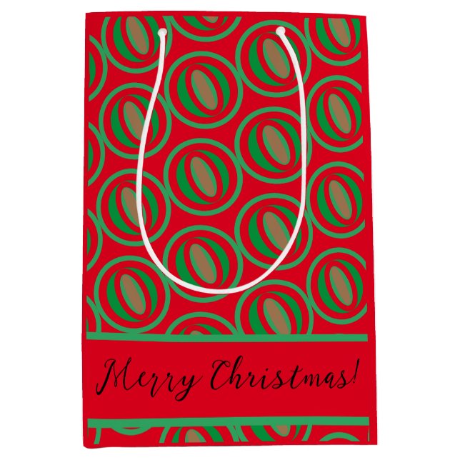 Mittlere rot/grüne Geschenktasche Geschenktüte (Vorderseite)