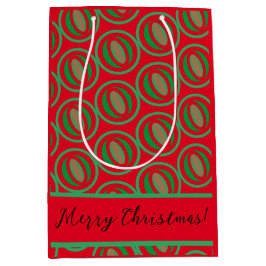 Mittlere rot/grüne Geschenktasche Mittlere Geschenktüte