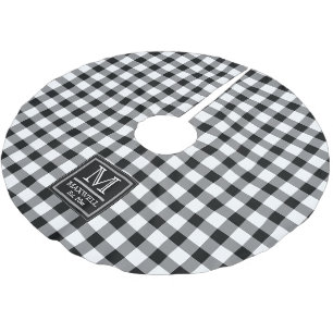 Mittlere rustikale Buffalo-Karo Monogramm Name Jah Polyester Weihnachtsbaumdecke