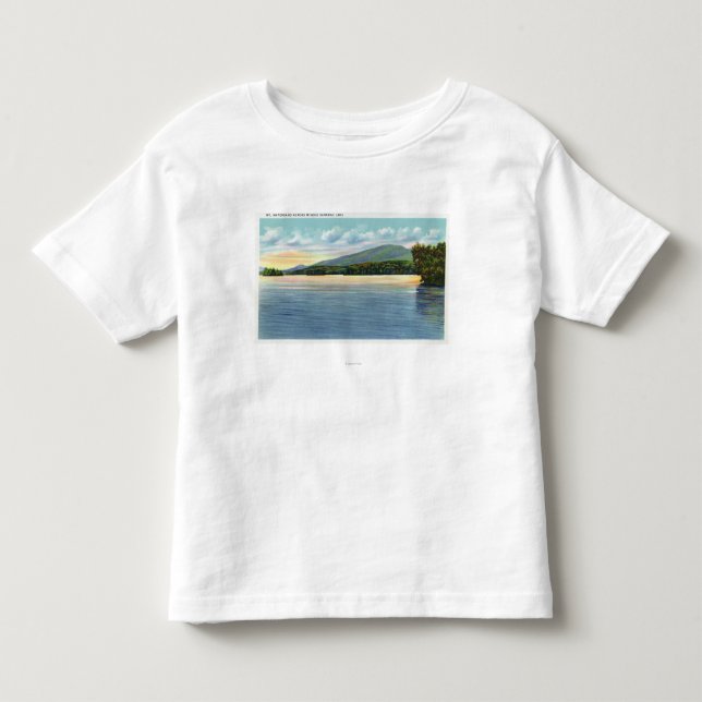 Mittlere Saranac See-Ansicht des Berg-Etzeichens Kleinkind T-shirt (Vorderseite)