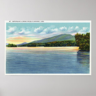 Mittlere Saranac See-Ansicht des Berg-Etzeichens Poster