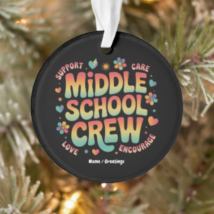Mittlere Schulmannschaft Retro-Lehrer-Schüler-Gesc Ornament