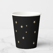 Mittlere schwarze Silberstars Zauberer Party Paper