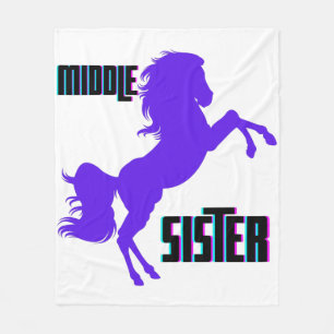 Mittlere Schwester Lila Pony Rearing Fleecedecke