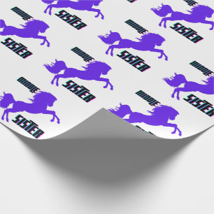 Mittlere Schwester Lila Pony Rearing Geschenkpapier