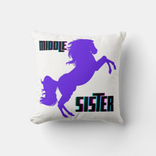 Mittlere Schwester Lila Pony Rearing Kissen